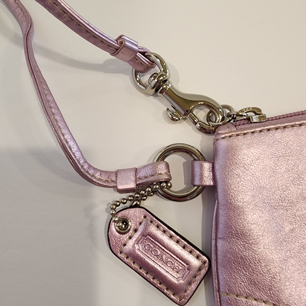 Coach Metallic Pink Wristlet - Picture 2 of 6